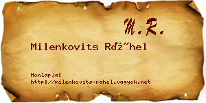 Milenkovits Ráhel névjegykártya